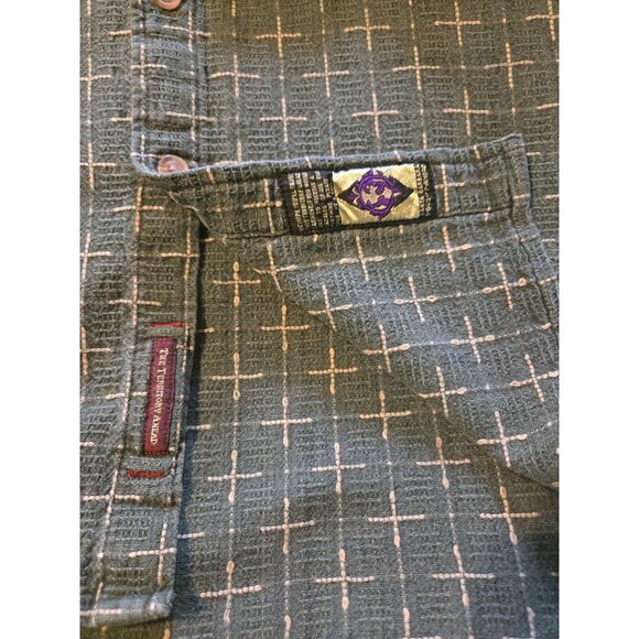 The Territory Ahead Men's Button Up Thick Shirt Large Tall Green/White Heavyweig - Picture 3 of 7